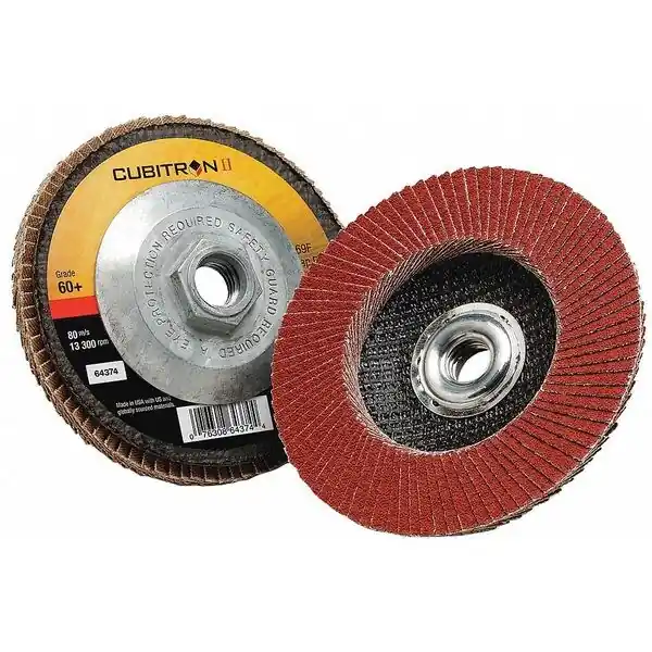 3M 7100104926 Cubitron II 4 1/2 inches 60+ Grit Type 27 Flap Disc