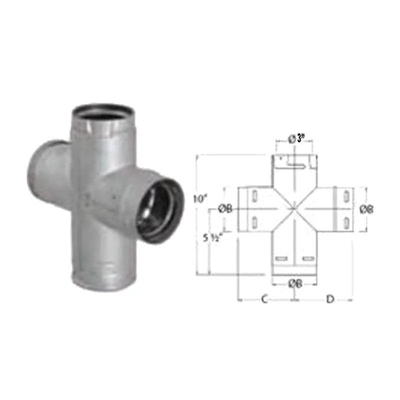 M&G Duravent 3PVP-DBT PelletVent Pro 3 inches Double Tee w/ Clean Out Tee Cap