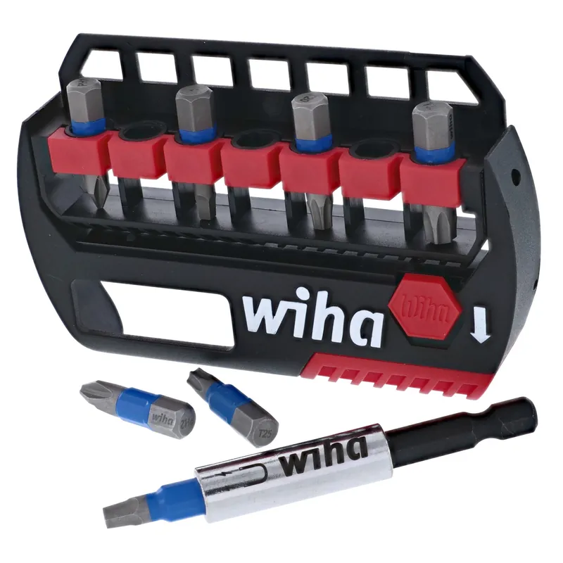 Wiha 70098 TerminatorBlue Impact Bit Set w/ Magnetic Bit Holder - 1 inches Bits
