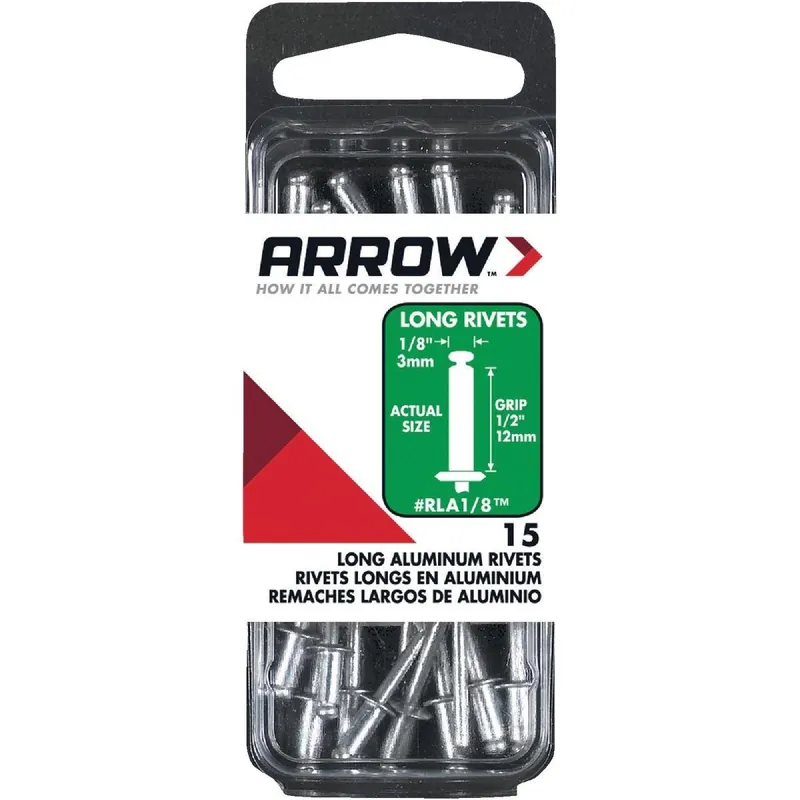 Arrow RLA1/8 Aluminum Rivet 1/8 In. x 1/2 In. 15-Count