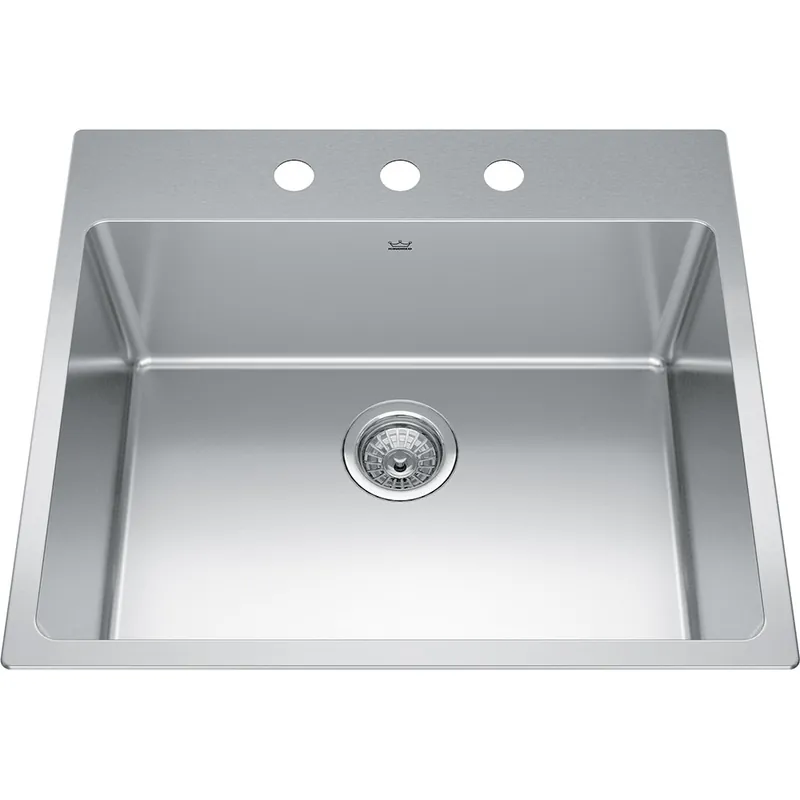 Franke BSL2225-9-3N Brookmore Single-Bowl Kitchen Sink 25 inches x 22 inches