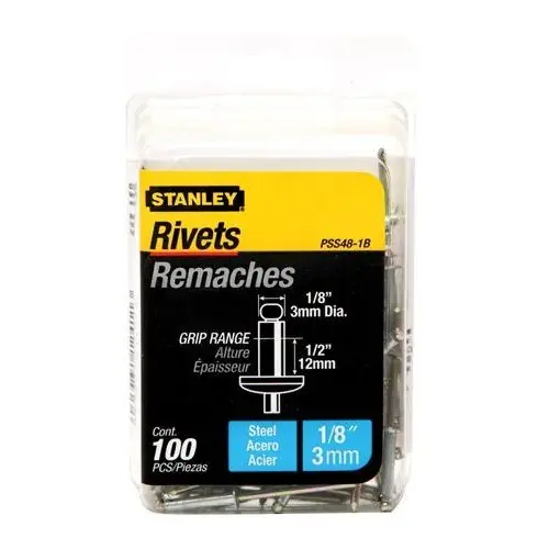 Stanley PSS48-1B Steel Rivets 1/8 inches x 1/2 inches 100 Pack