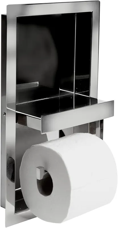 Alfi ABTPN88-PSS Bathroom Shelving/Toilet Paper Holder 14.5 inchesL x 10 inchesW x 3.9 inchesH