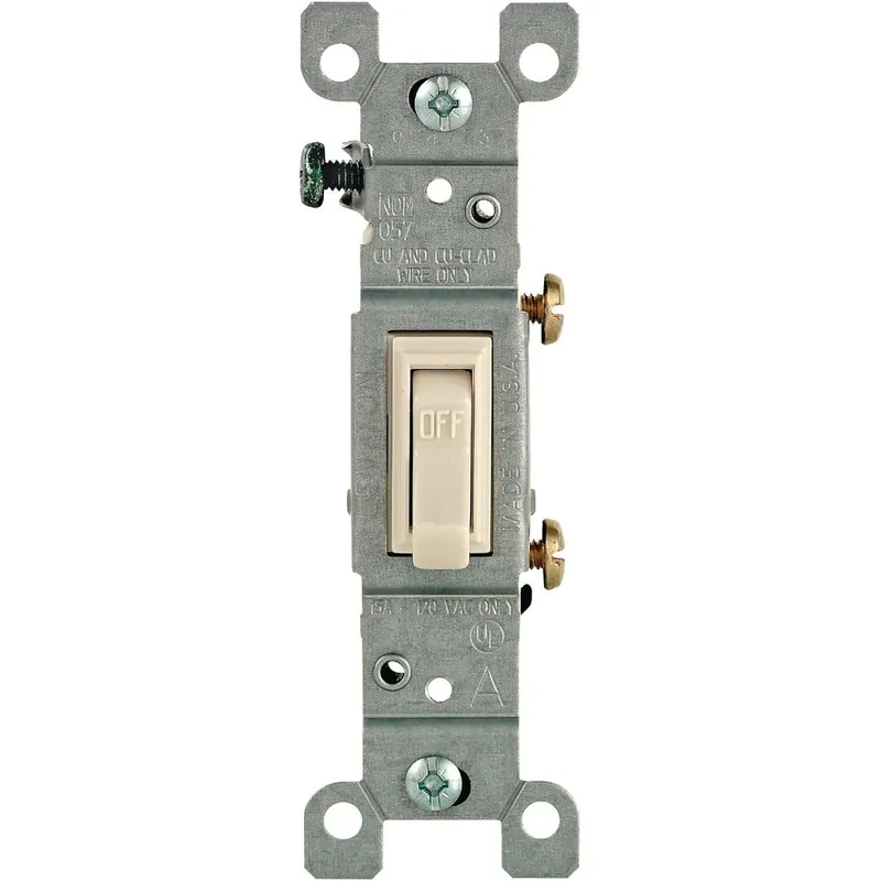 Leviton 208-01451-02T Residential Grade 15 Amp Toggle Single Pole Grounded Switch