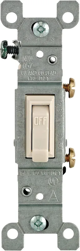 Leviton M26-01451-2TM Toggle Framed Single-Pole AC Quiet Switch 15 Amp 120 Volt