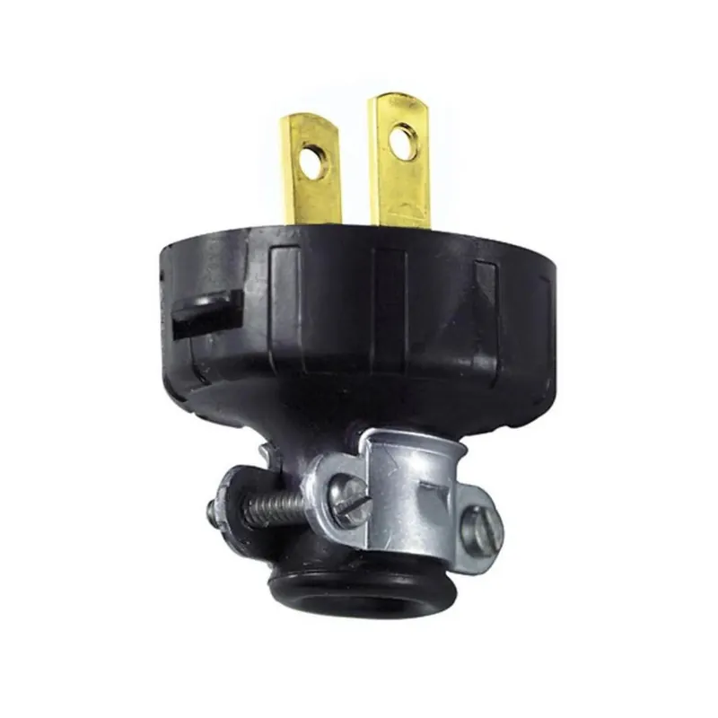 Leviton 000-48646-000 Non-Polarized Round Electrical Plug With Cord Clamp 125 V 15 A