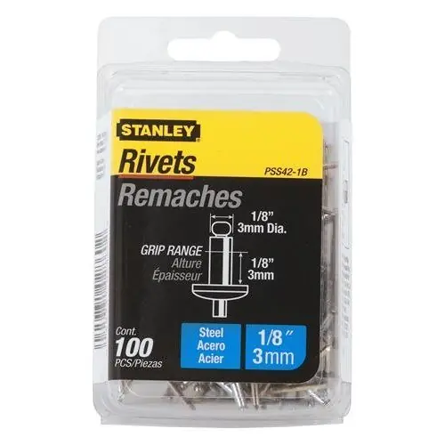 Stanley PSS42-1B Steel Rivets 1/8 Inches X 1/8 Inches 100 Pack