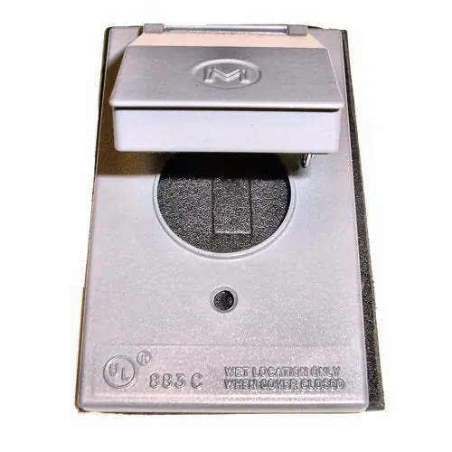 Mulberry Metal Products 30509 Self-Closing Weatherproof Electric Box Cover, Single Receptacle Cover, Die Cast Zinc