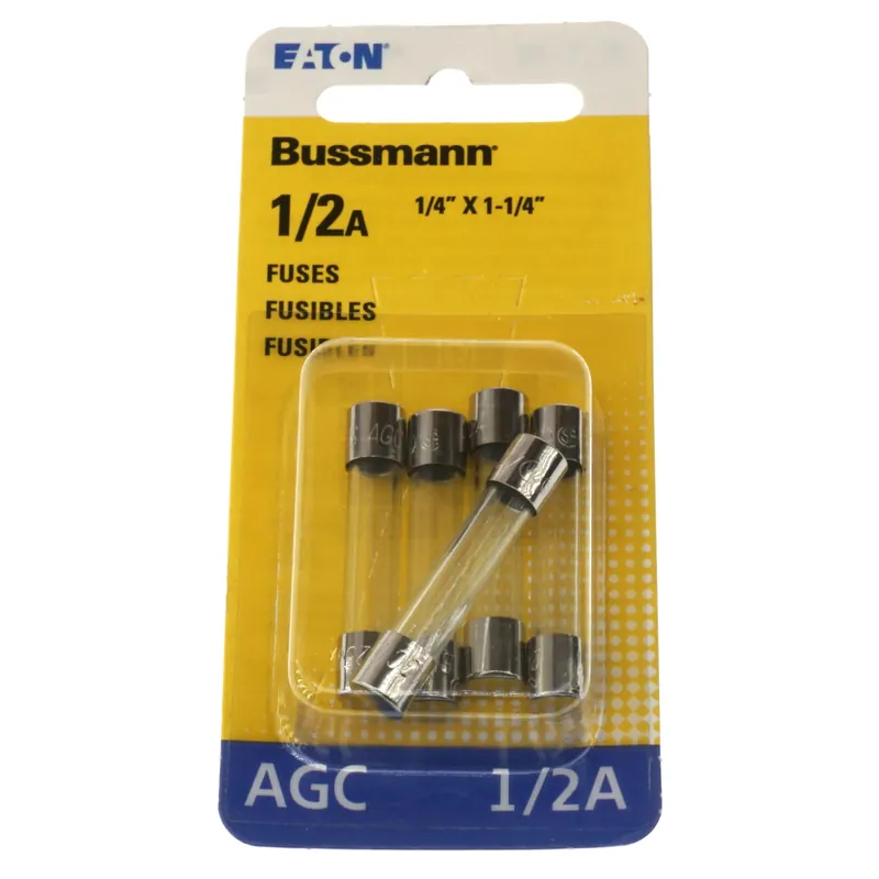 EATON BP/AGC-1/2-RP Bussmann Fast Acting Glass Fuse 5 Pack 1/2 Amp 250VAC REPLACEMENT MPN