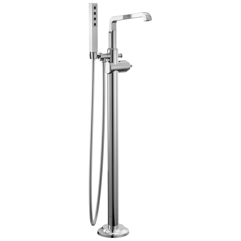 Delta T4789-PR-LHP-FL Tetra Floor Mount Tub Filler Trim