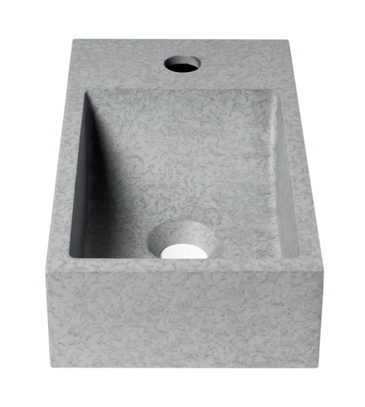 ALFI ABCO108 Brand 16 inches Small Rectangular Solid Concrete Wall Mounted Bathroom Sink