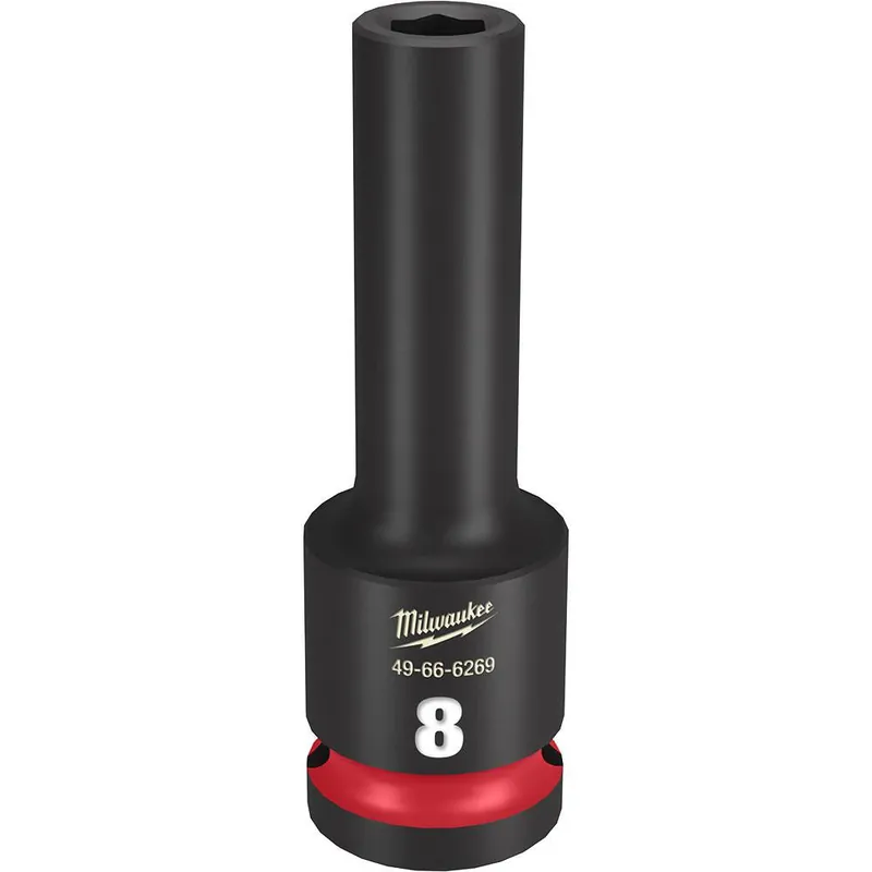 MILWAUKEE 49-66-6269 Shockwave Impact Duty 1/2 Inches Drive 8mm Deep Socket