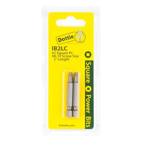 Dottie IB2LC #2 x 2 feet' Square Drive Power Bit (Carded)