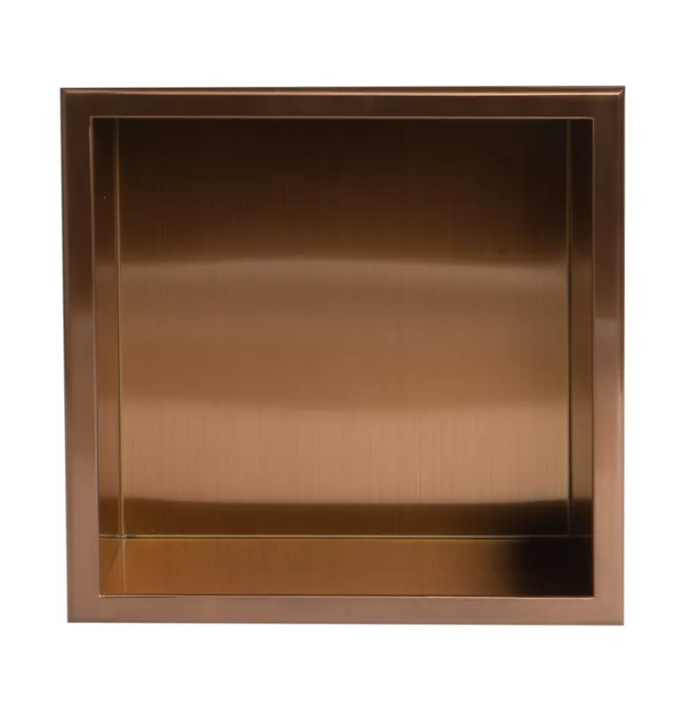 ALFI ABNP1212-BC Brand 12 Inches X 12 Inches Stainless Steel Square Single Shelf Shower Niche