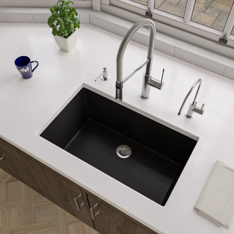 ALFI AB3018UD-BM Dual Mount Fireclay Kitchen Sink 30 Inch No Faucet Hole