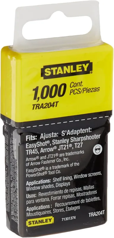 STANLEY TRA204T Light Duty Narrow Crown Staples 1/4 inches Pack
