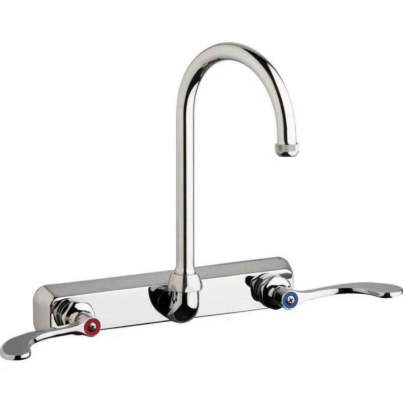 Chicago Faucets W8W-GN2AE1-317ABCP Wall-mounted Manual Faucet 8 inches Centers
