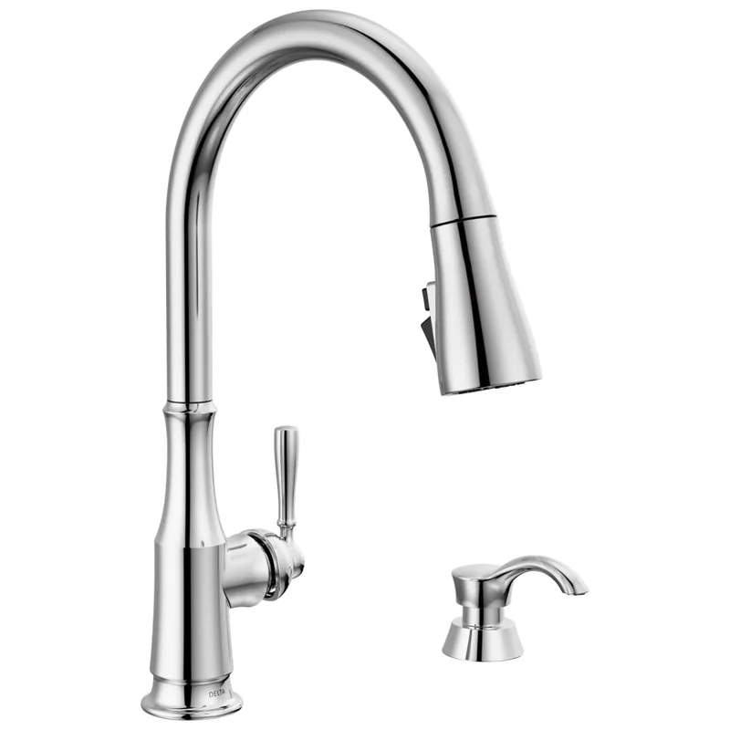 Delta 19877Z-SD-DST Kitchen Faucet Capertee with Soap Dispenser Pull Down 1.8 Gallons per Minute