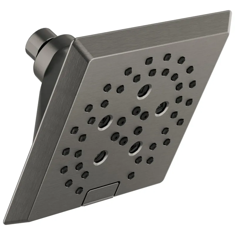 Delta 52664-KS-PR Universal Showering Components H2Okinetic 5-Setting Angular Modern Raincan Shower Head