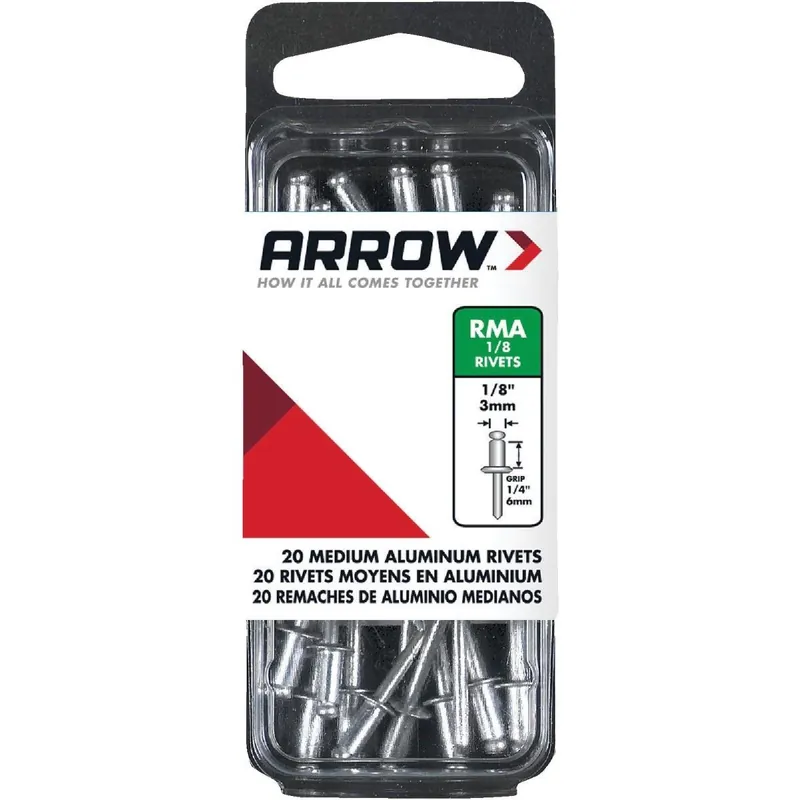 Arrow RMA1/8 Aluminum Rivet 1/8 In. x 1/4 In. 20-Count