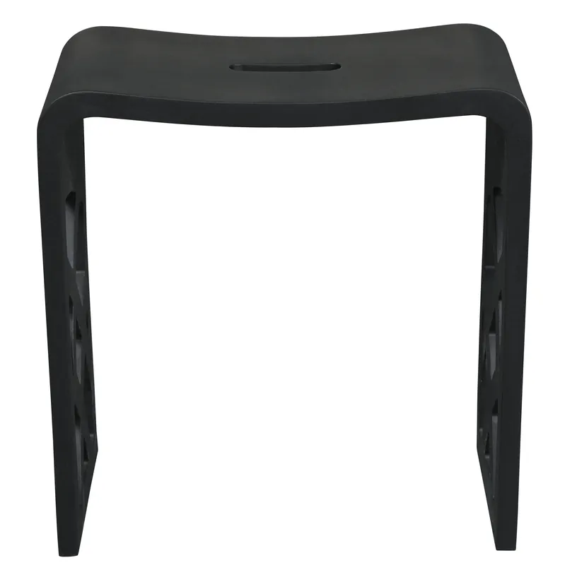 ALFI ABST88BM Black Matte Solid Surface Resin Bathroom / Shower Stool