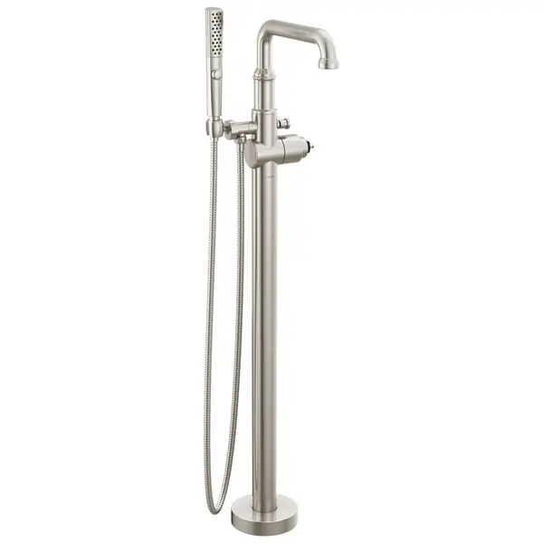 Delta T4784-SS-PR-LHP-FL Broderick Floor Mount Tub Filler Trim Less Handle 1.75 gpm