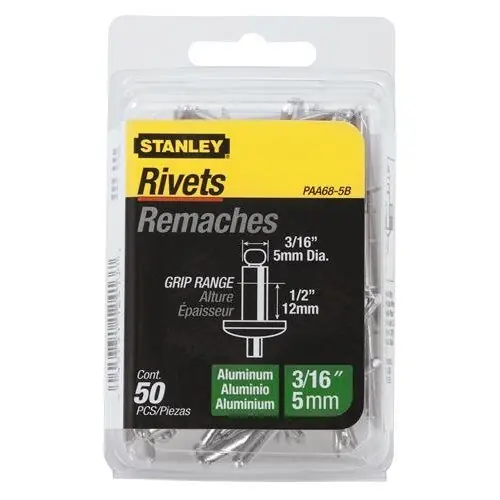 STANLEY PAA68-5B Aluminum Rivets 3/16 inches X 1/2 inches 50 Pack