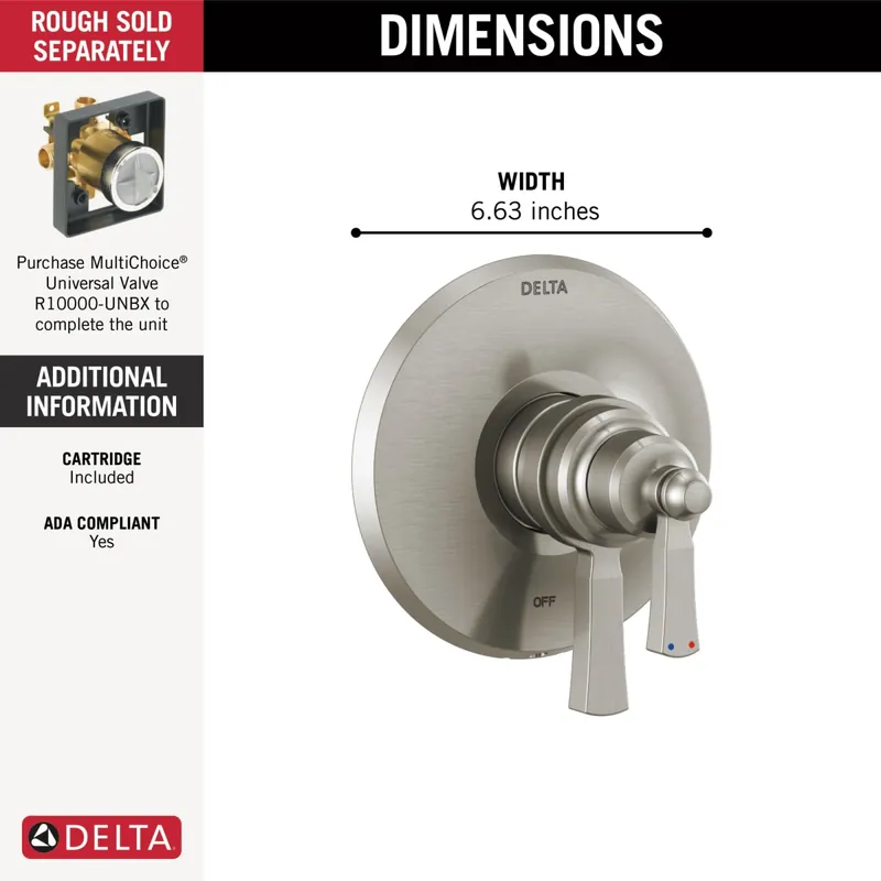 Delta T17056-SS Dorval Monitor 17 Series Valve Trim Only