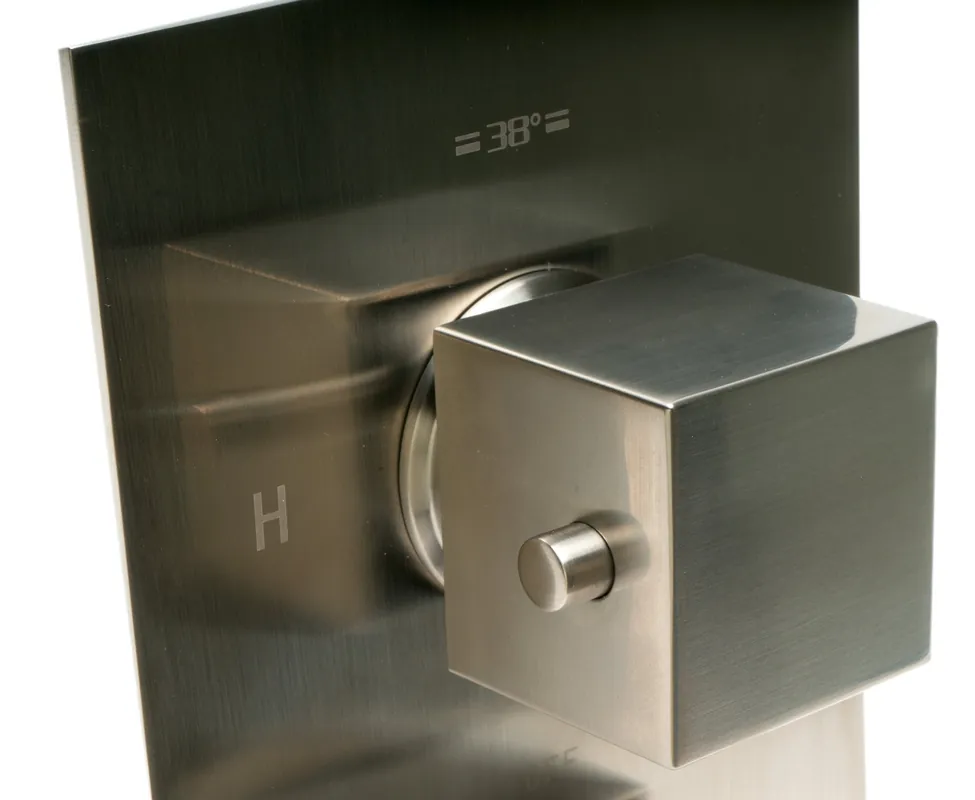 Alfi AB2601-BN Square Knob 1 Way Thermostatic Shower Mixer
