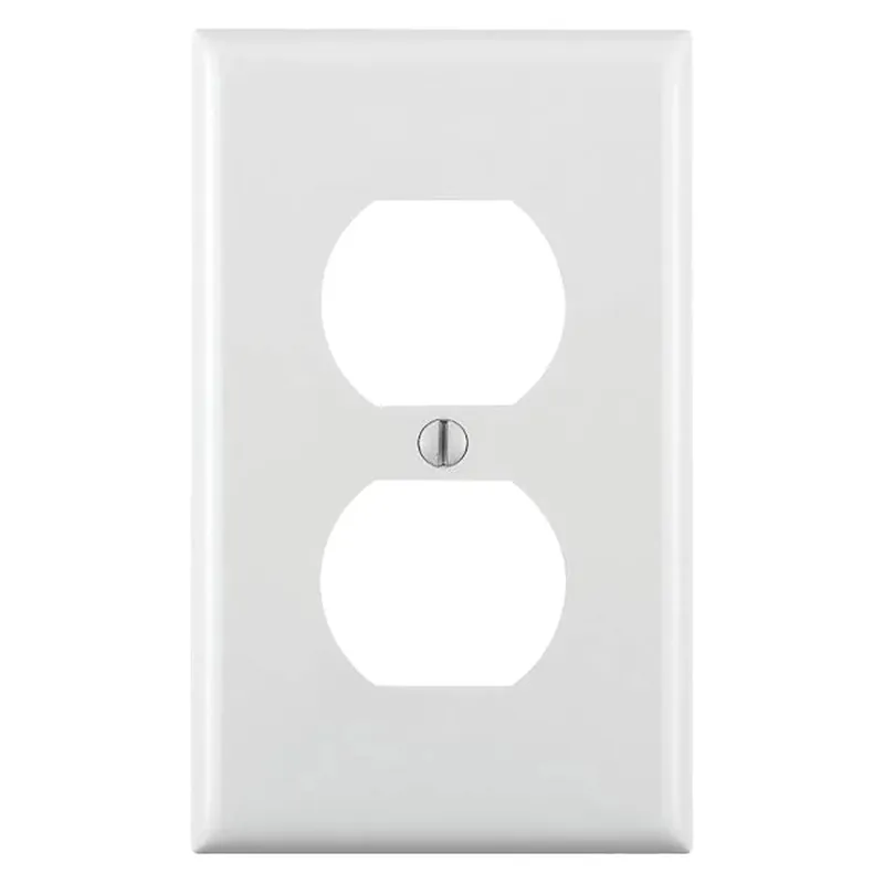 Leviton 022-80703-00W Duplex Receptacle Standard Size Wall Plate 1 Gang