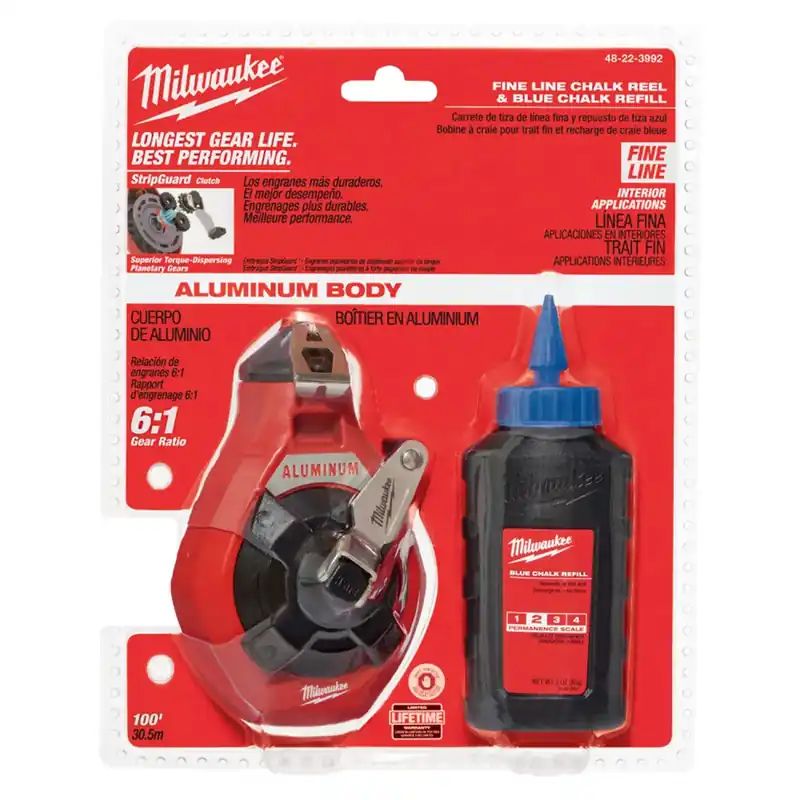 Milwaukee 48-22-3992T Fine Line Chalk Kit 100 Feet Blue Chalk