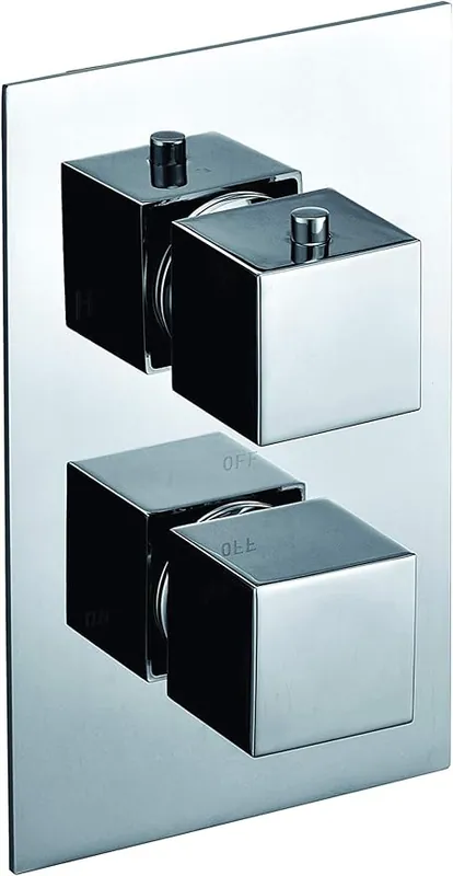 Alfi AB2601-PC Square Knob 1 Way Thermostatic Shower Mixer 8.8 inches L x 5.3 inches W x 8.8 inches H