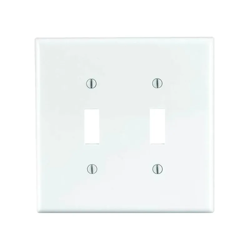 Leviton 002-00PJ2-00W 2-Gang Toggle Nylon Standard Wall Plate 1-Pack