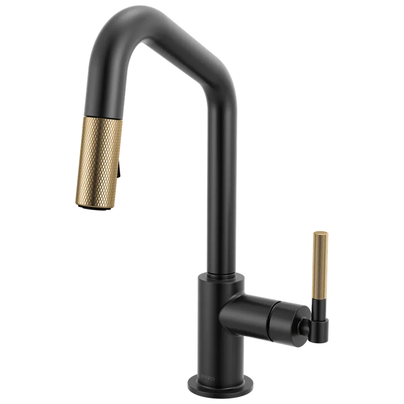 Brizo 63963LF-BLGL Litze Pull-Down Prep Faucet with Angle Spout - Knurled Handle 1.8 GPM
