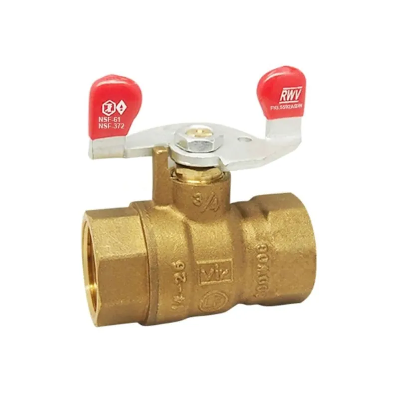 Red-White Valve 5592ABWS LF Brass Full Port Ball Valve with S.S. Wing Handle & Nut