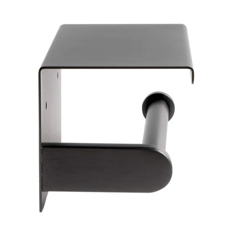 ALFI ABTPP66-BB Brand Brushed Black PVD Stainless Steel Toilet Paper Holder with Shelf