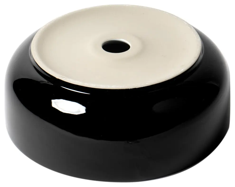 ALFI ABC908 Brand Black And White 15 Inches Round Above Mount Ceramic Sink