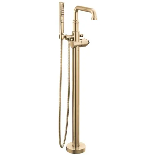 Delta T4784-CZ-PR-LHP-FL Broderick Floor Mount Tub Filler Trim Less Handle 1.75 GPM