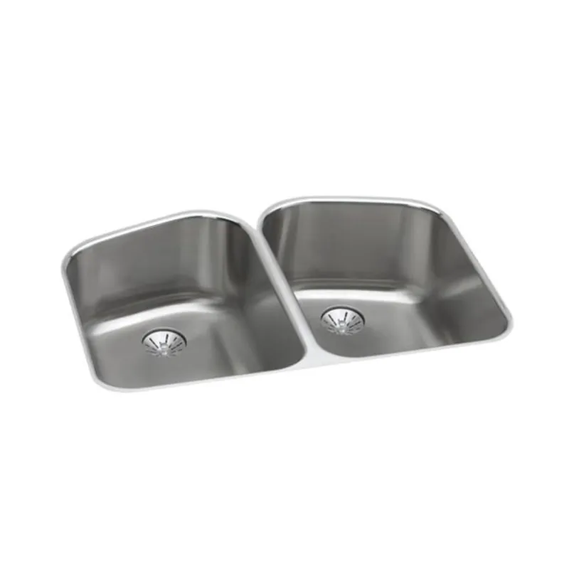Elkay ELUH32229PD Lustertone Classic Stainless Steel Double Bowl Undermount Sink