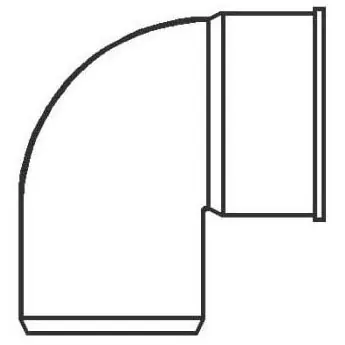 Gpk Products 224-0004 4 inches S&D Hub Long Sweep 90 Elbow