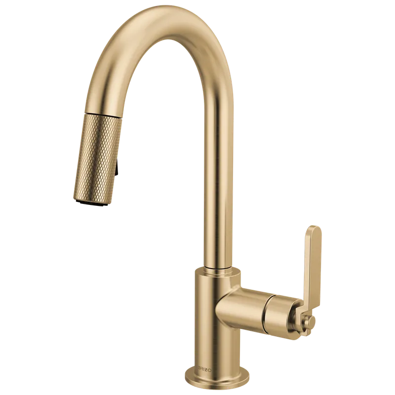 Brizo 63944LF-GL Litze Pull-Down Prep Faucet with Arc Spout - Industrial Handle 1.8 GPM
