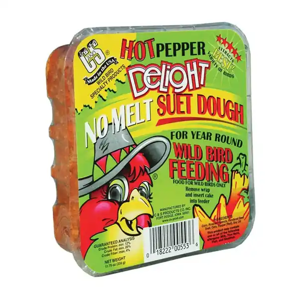 C&S Products CS12553 Hot Pepper Delight Wild Bird No Melt Suet Dough Set of 12