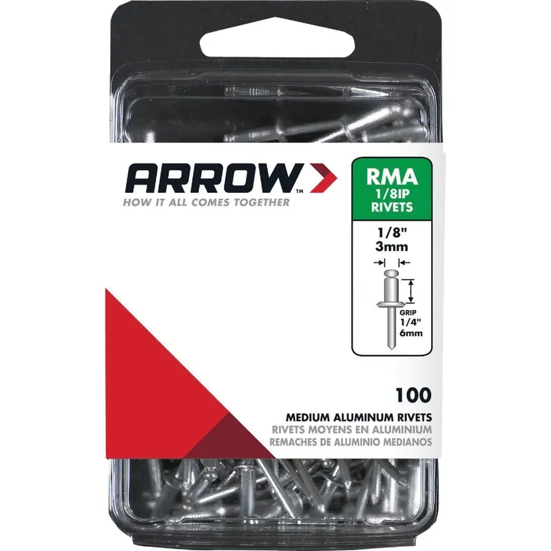 ARROW RMA1/8IP 1/8 In. x 1/4 In. Aluminum Rivet 100 Count
