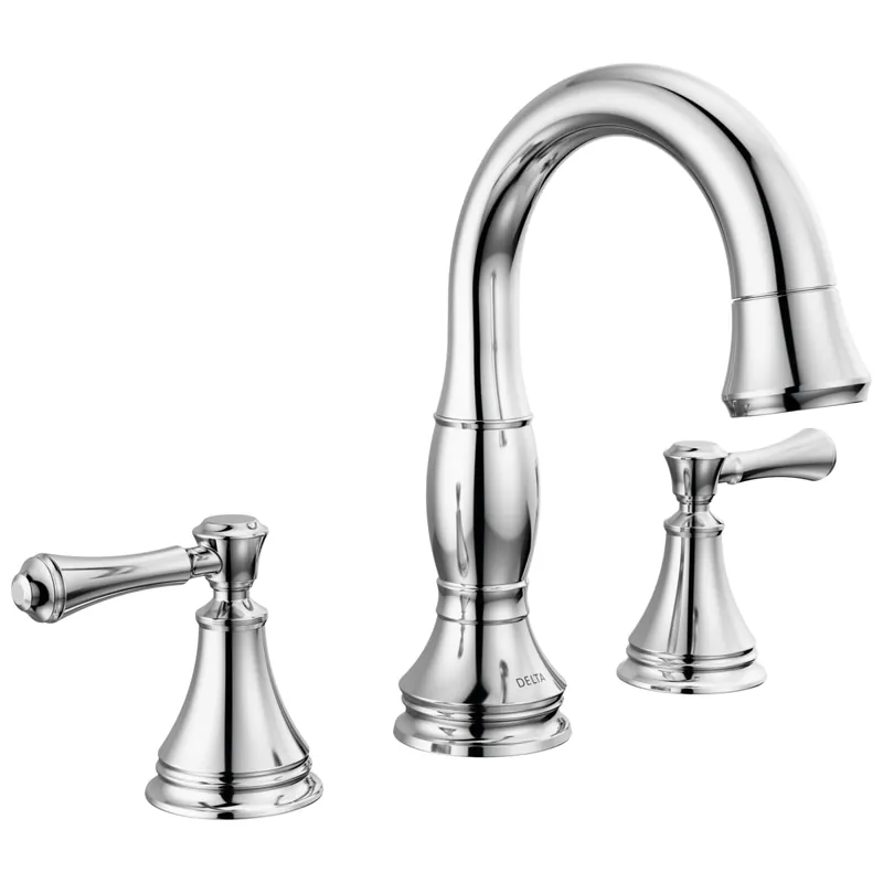 Delta 3597-PD-DST Lavatory Faucet Cassidy Widespread 4-16 Inch Spread 2 Lever ADA WaterSense