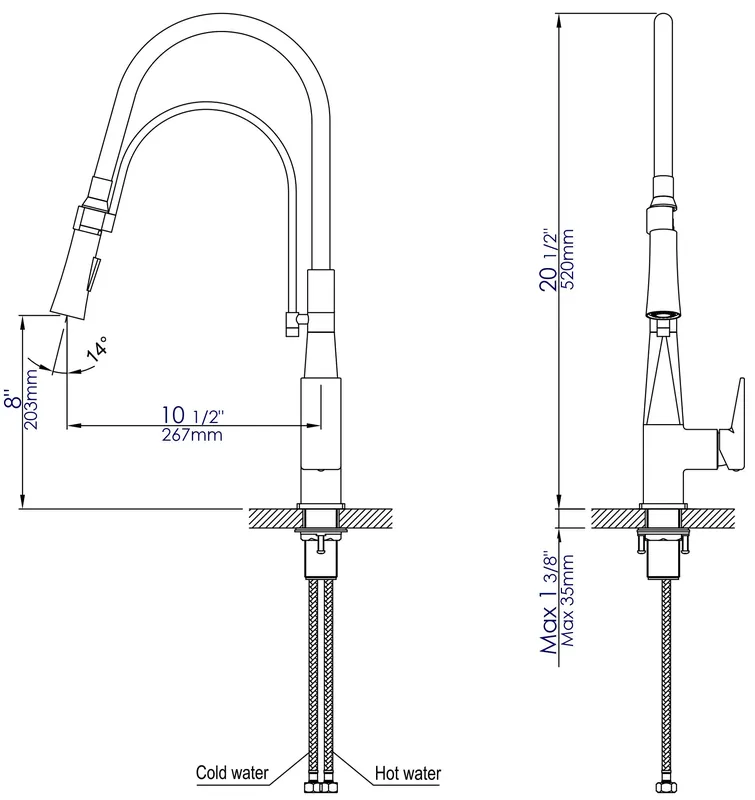 ALFI ABKF3023-BN Kitchen Faucet 1.5 GPM (20.5 inchesH)