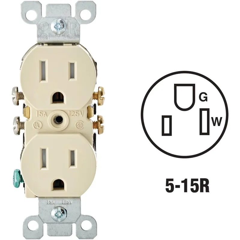 Leviton N01-T5320-00I 15A Ivory Tamper Resistant Duplex Outlet