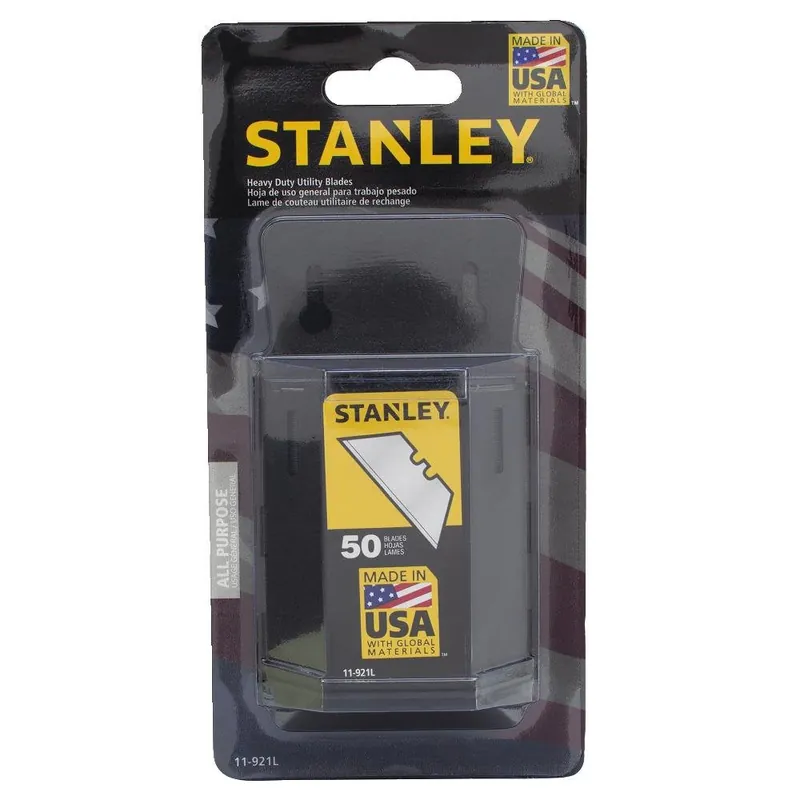 Stanley 11-921L Heavy Duty Utility Blades W/ Dispenser 50 Pack