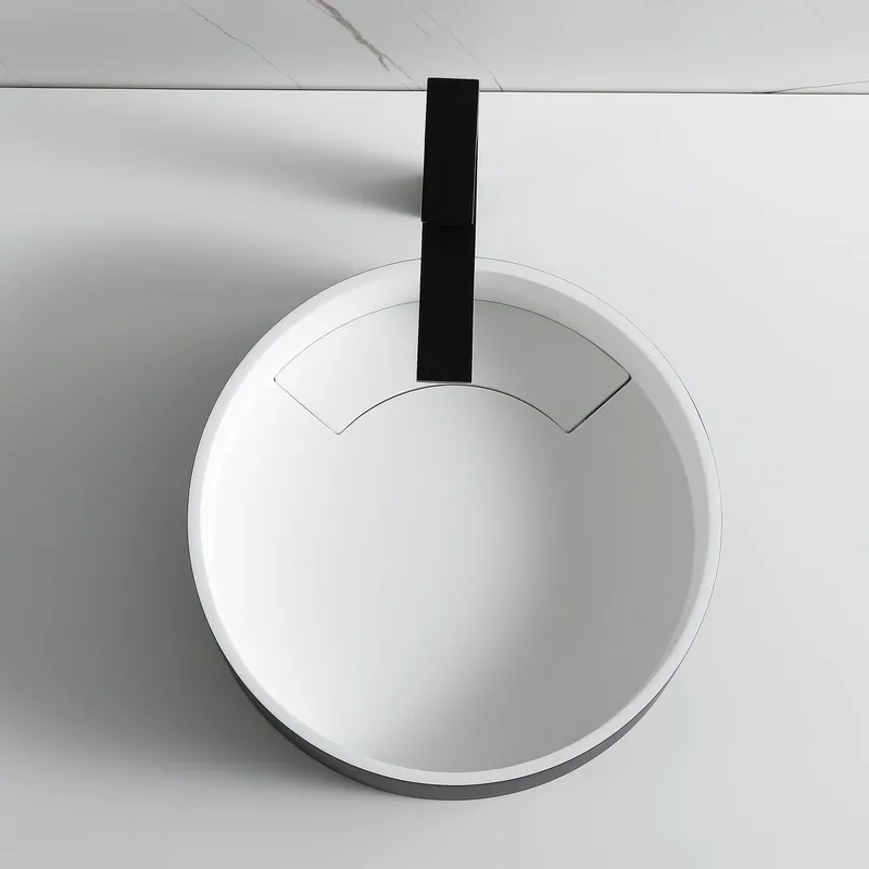 ALFI ABRS15RBM Black Matte Round Solid Surface Resin Sink