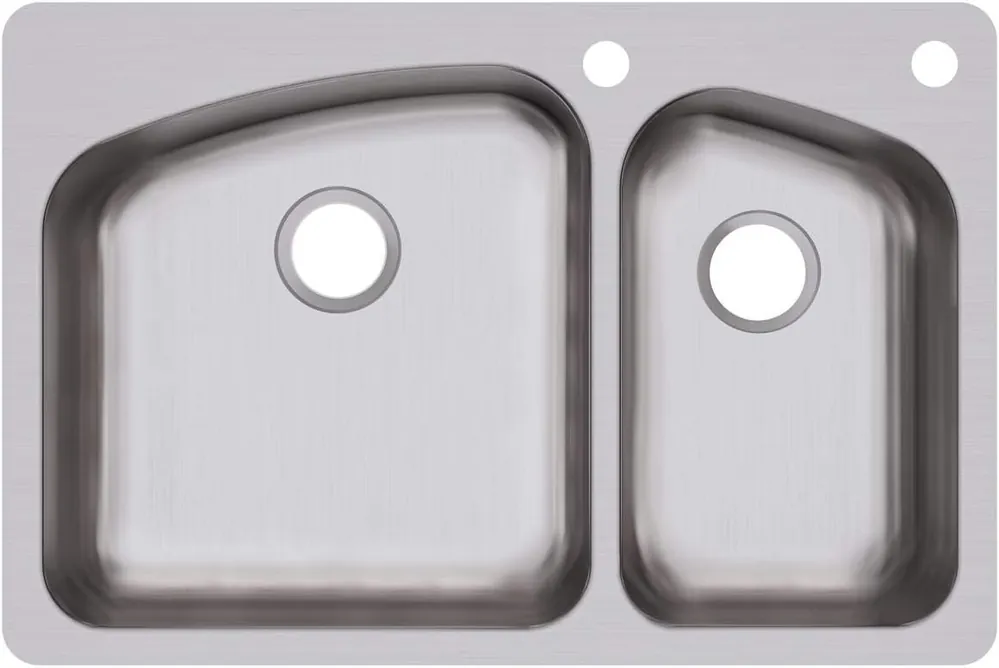 Elkay DPXSR2250R2R Dayton 60/40 Double Bowl Dual Mount Stainless Steel Sink