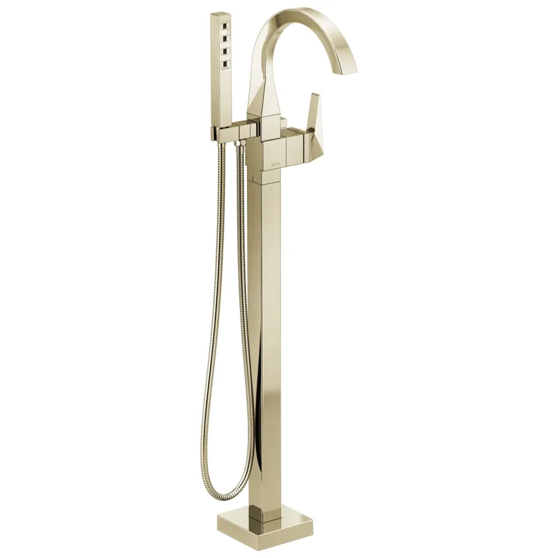 Delta T4746-PN-PR-FL Single Handle Floor Mount Tub Filler Trim